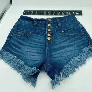 NOBO High Rise Fringe Jean Shorts Size 1